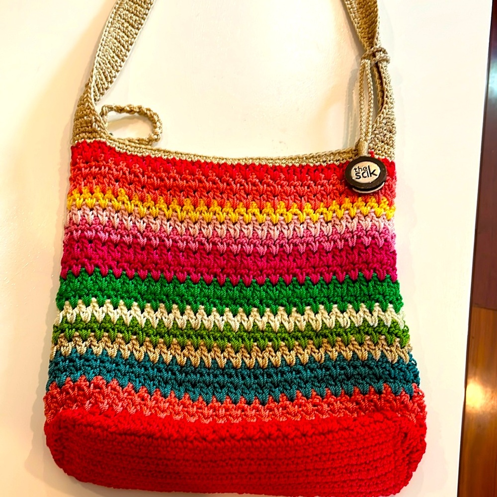 The Sak crochet purse, rainbow colors, crossbody